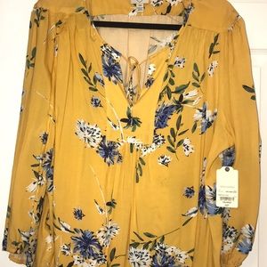 NWT St Johns Bay yellow floral top